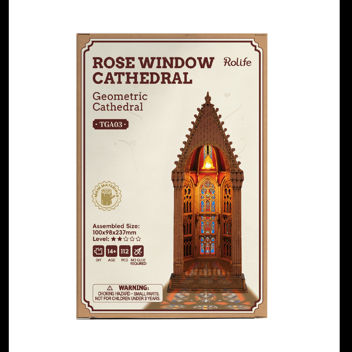 Rolife Geometric Cathedral 3D Wooden Puzzle Kit (TGA03)