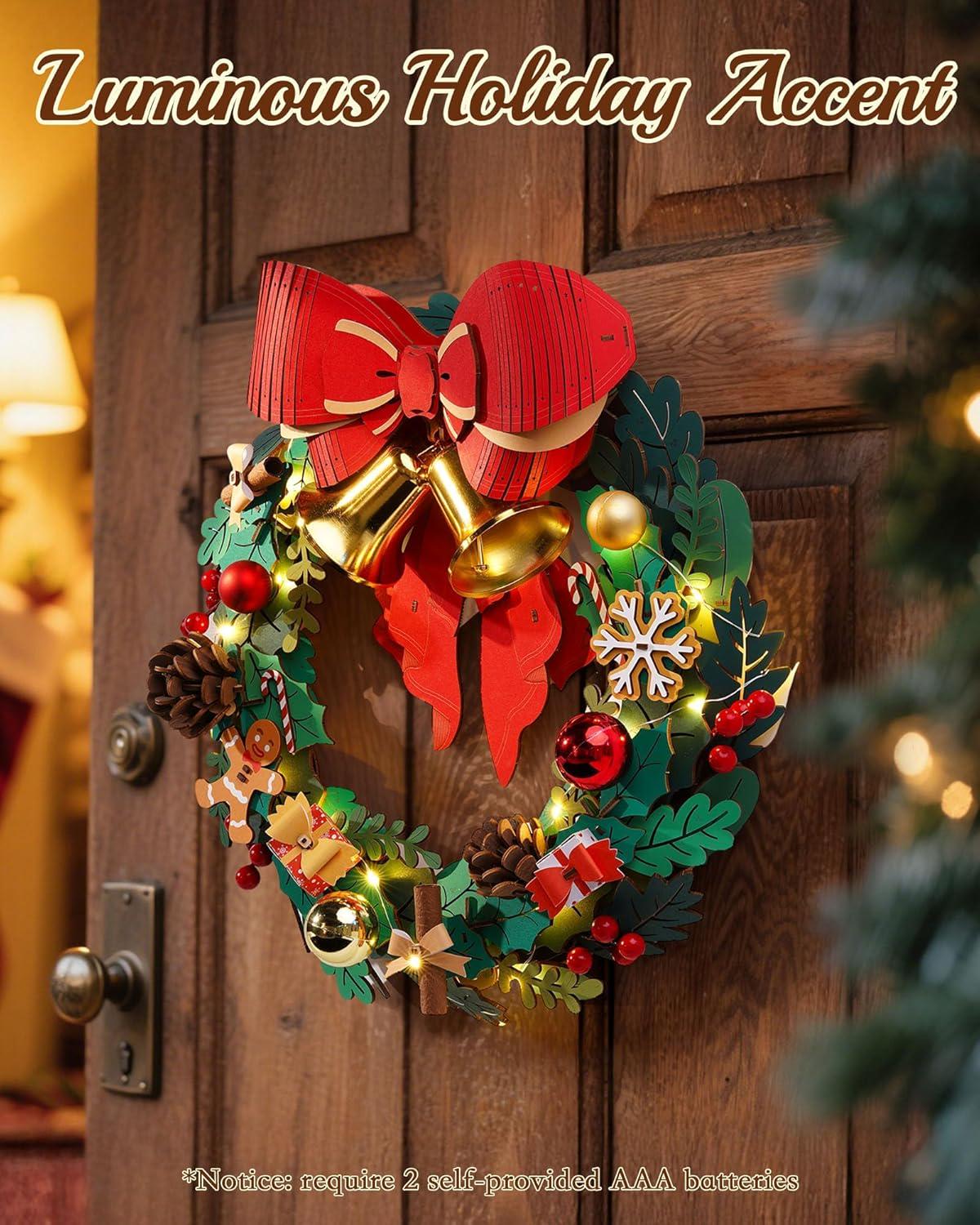 ROKR Christmas Wreath 3D Wooden Puzzle Holiday Ornament TGL04