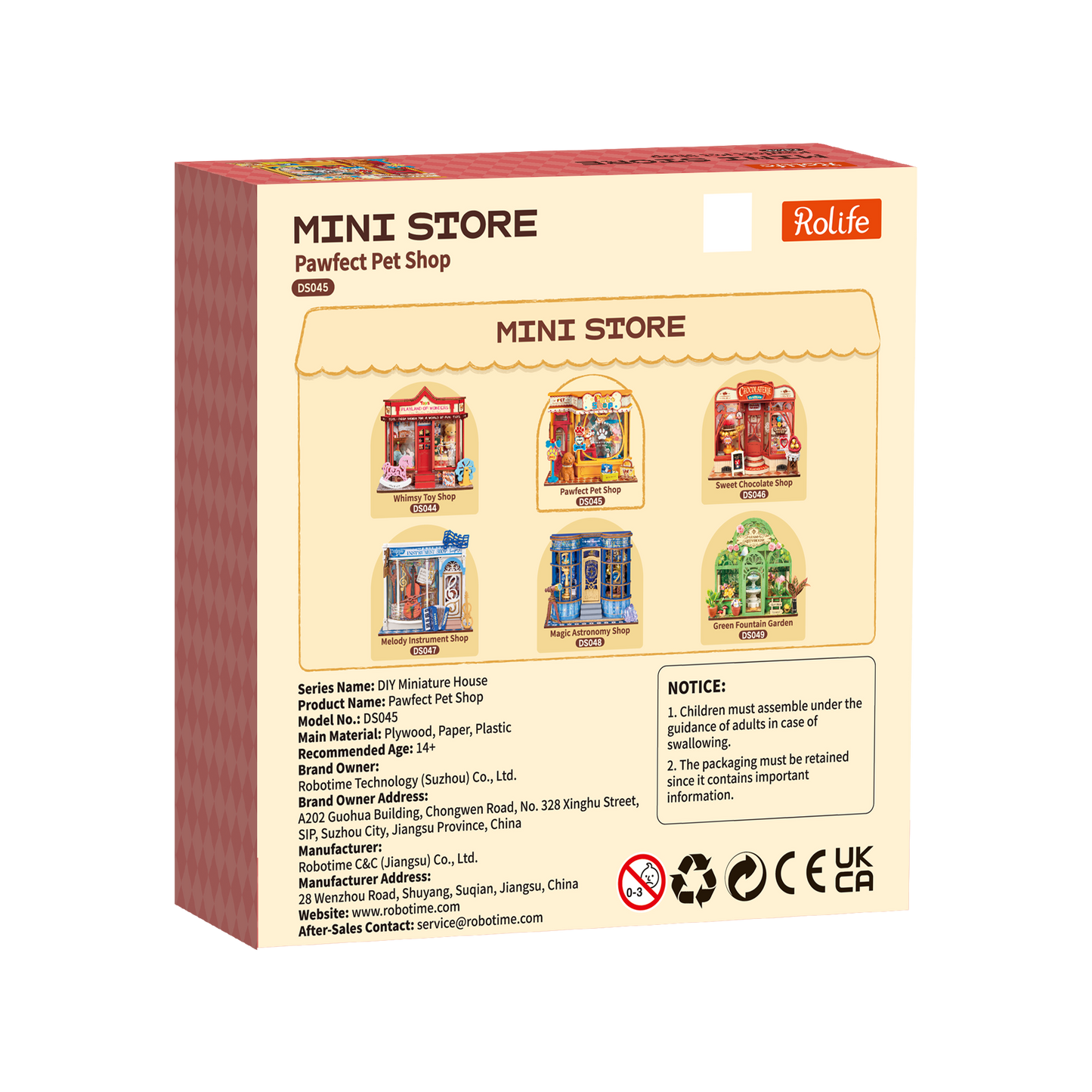 Rolife DIY Miniature House – Pawfect Pet Shop Wooden Puzzle Kit (DS045)