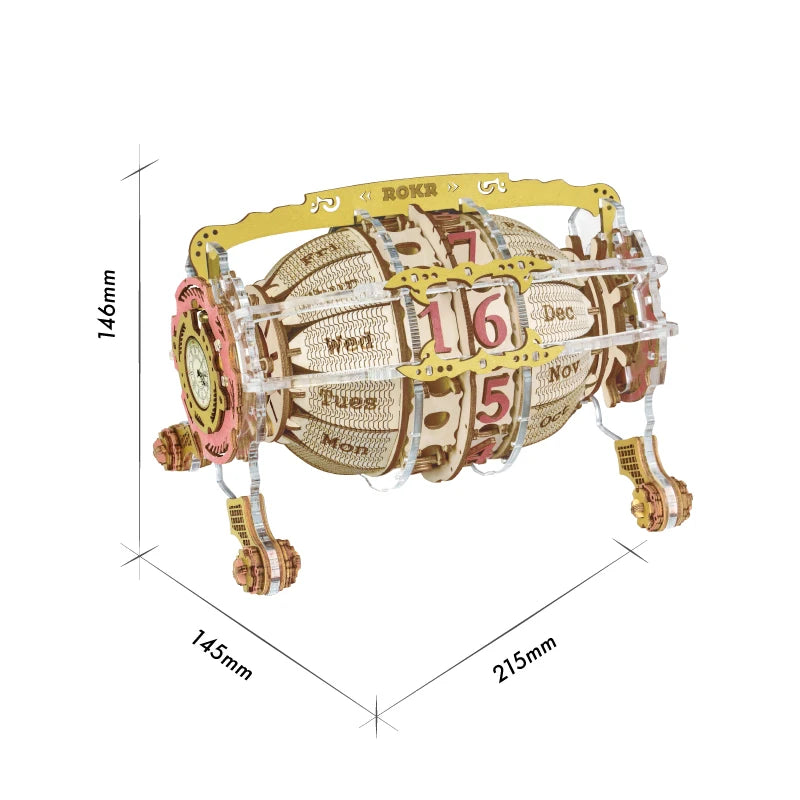 ROKR Zodiac Wall Clock Time Art 3D Wooden Puzzle DIY Model Kit LC601