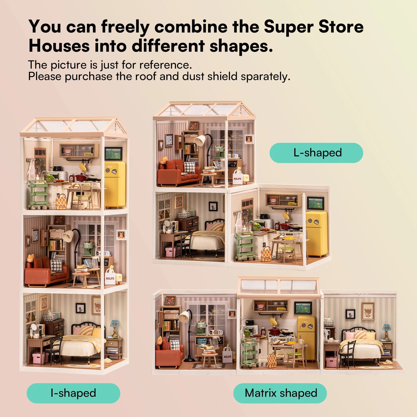 Robotime Rolife Super Store Sweet Dream Bedroom DIY Miniature House Model Kit DW009