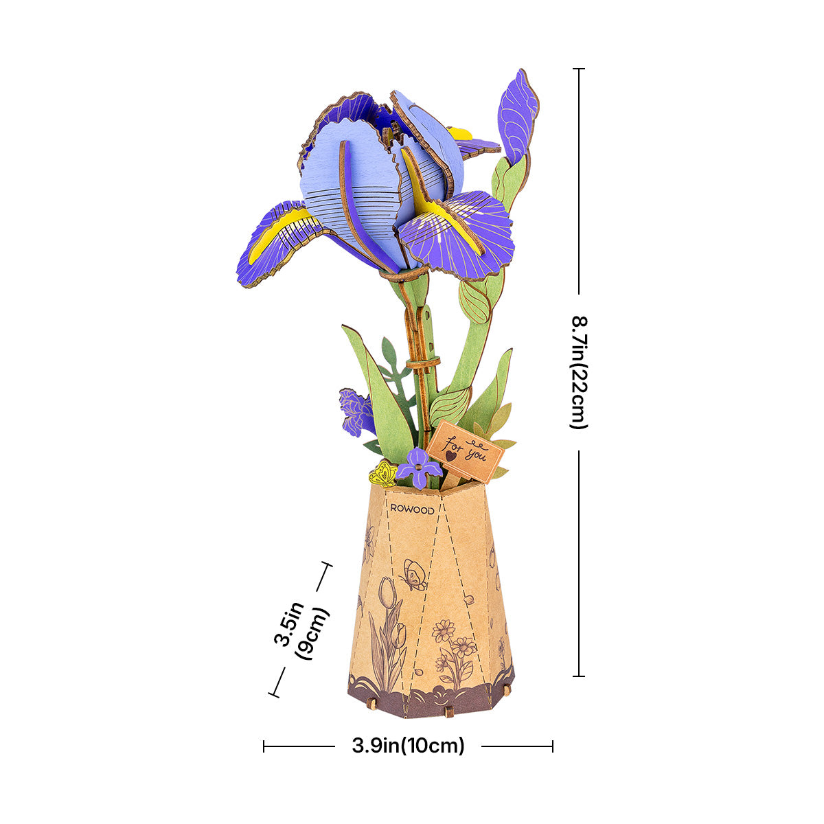 Rowood Purple Iris DIY Flower 3D Wooden Puzzle TW121