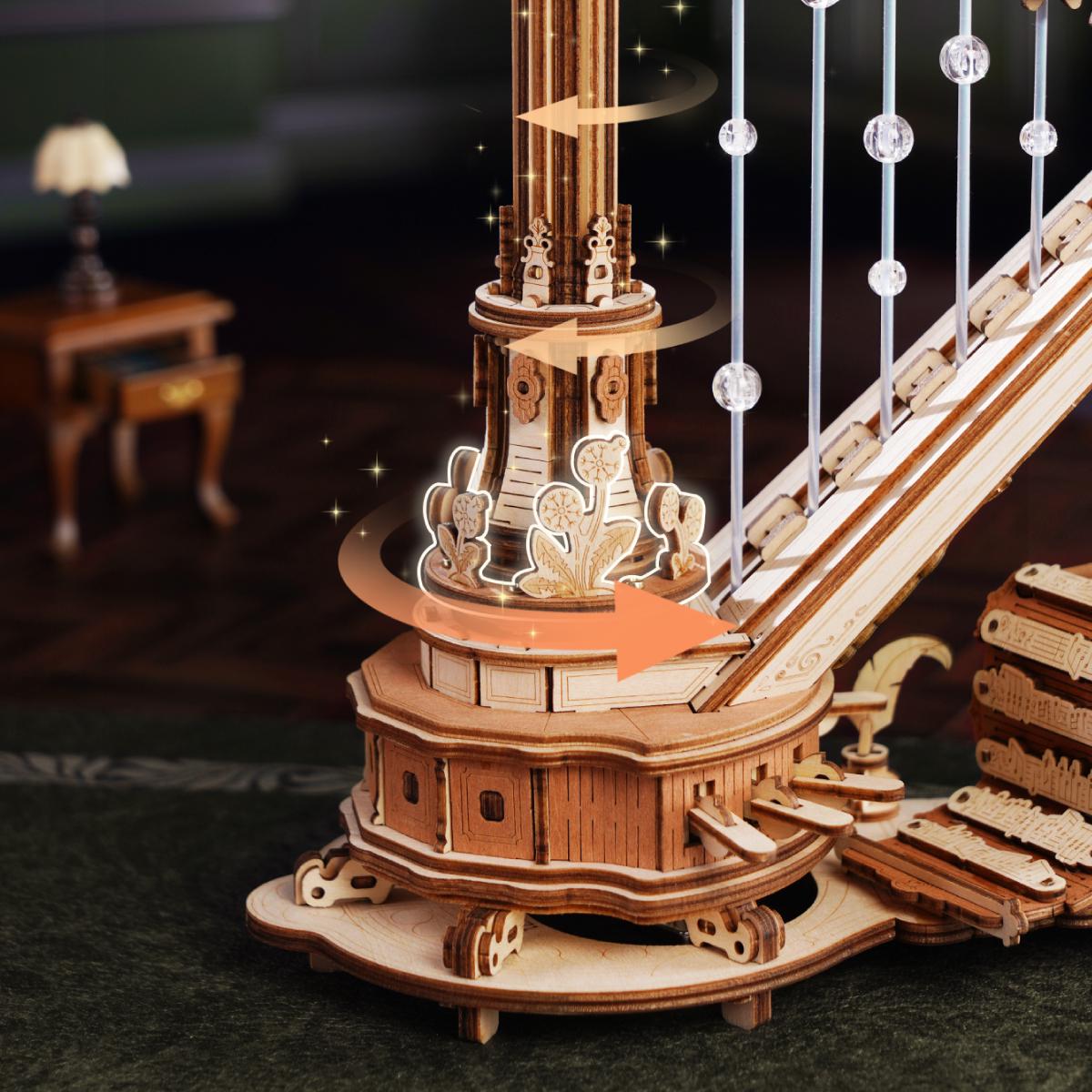 ROKR Magic Harp Wooden Music Box Mechanical 3D Wooden Puzzle AMK71