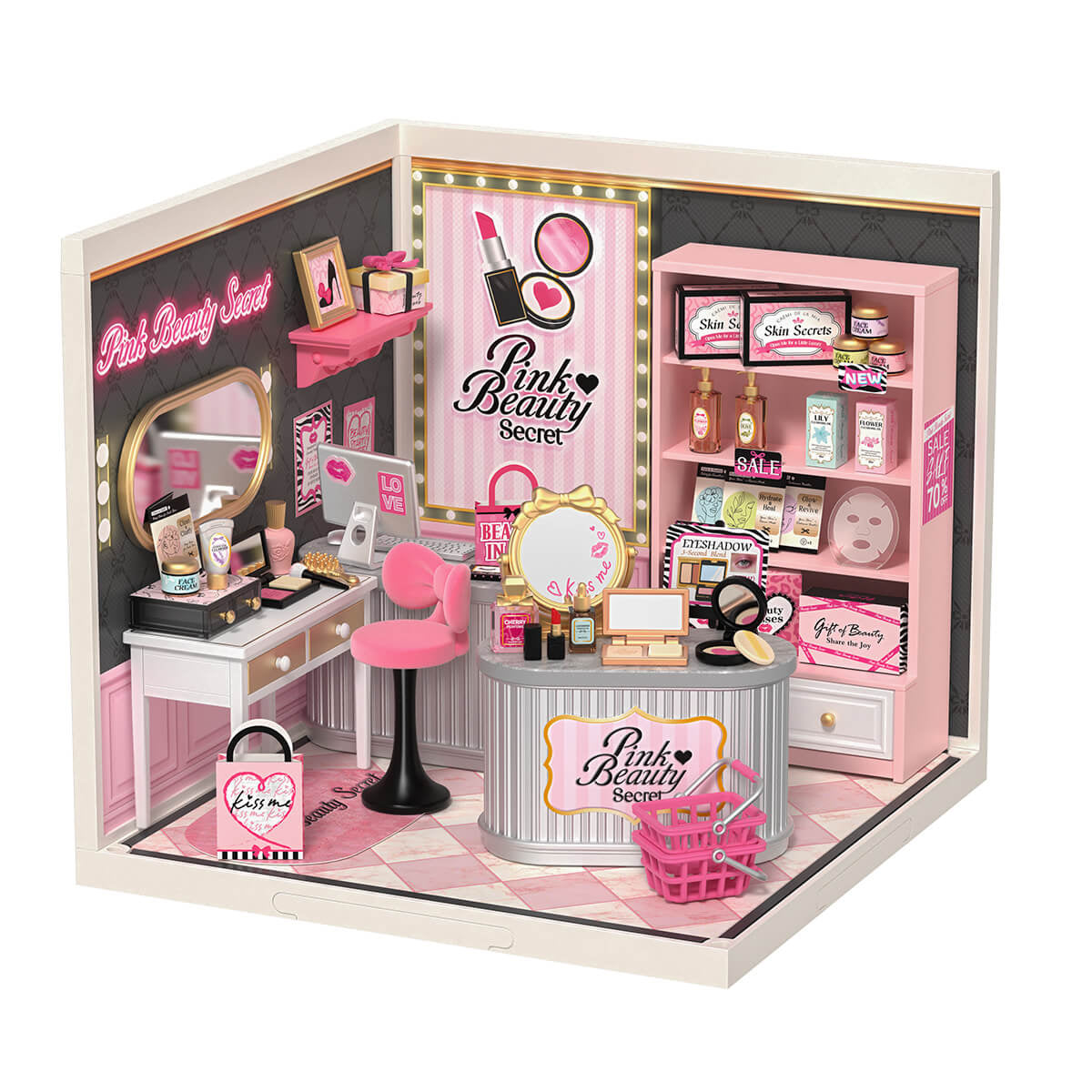 Rolife Pink Beauty Secret DIY Miniature House Kit (DW026)