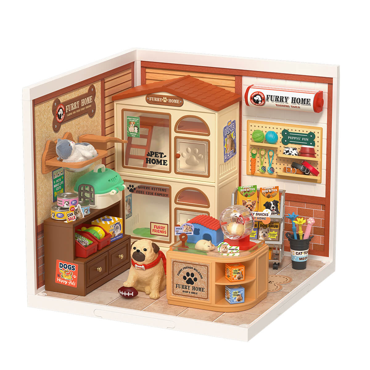 Rolife Furry Friends Home DIY Miniature House Kit (DW027)