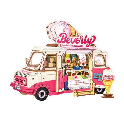 Rolife DIY Miniature House – Beverly’s Ice Cream Truck Wooden Puzzle Kit (TGS06)