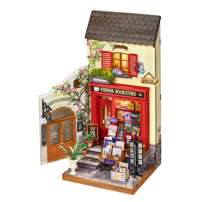 Rolife DIY Miniature House – Vienna Bookstore Wooden Puzzle Kit (DG183)