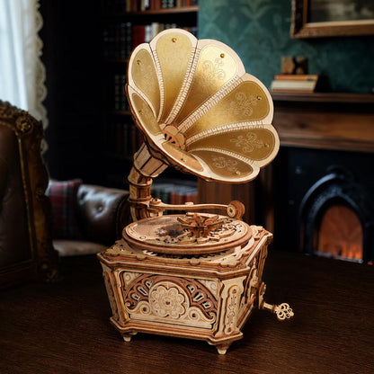 ROKR Diva Gramophone Wooden Music Box 3D Puzzle (AMK82)
