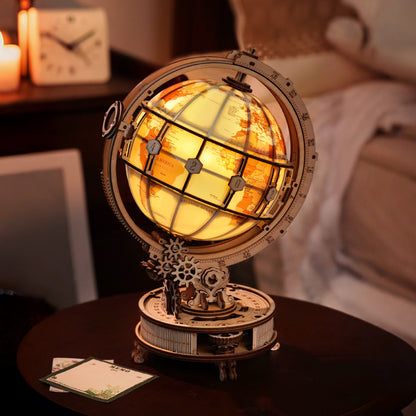ROKR Luminous Globe 3D Wooden Puzzle Model Kit (ST003D)
