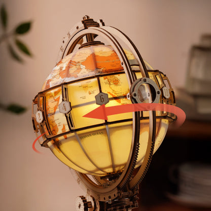 ROKR Luminous Globe 3D Wooden Puzzle Model Kit (ST003D)