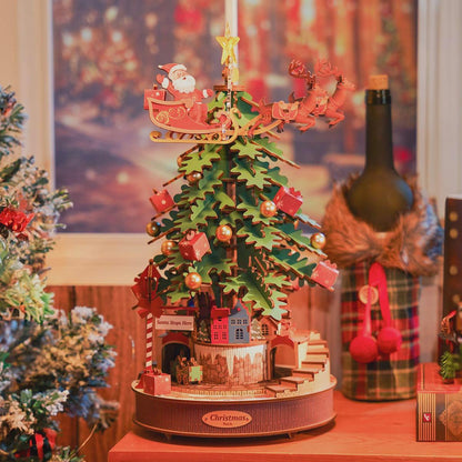 ROKR Rolife Christmas Melody Tree 3D Wooden Music Box Puzzle AMS01