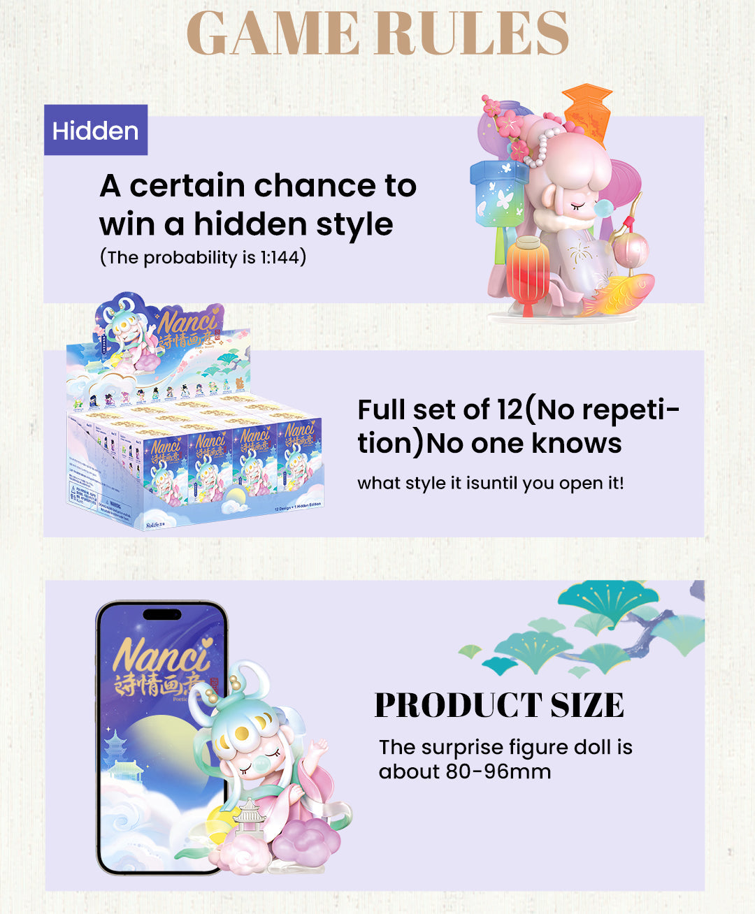 Rolife Surprise Figure Dolls – Nanci’s Poetic Beauty Blind Box Series (ZPXX)
