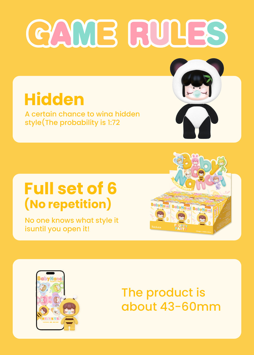 Rolife BabyNanci Surprise Figure Dolls – Fluffy Party Series Blind Box (NCXX)