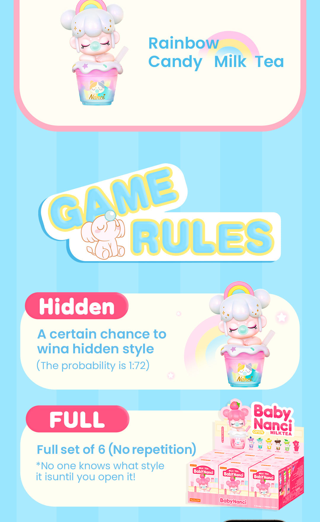 Rolife BabyNanci Surprise Figure Dolls – Milk Tea Series Blind Box (NDXX)