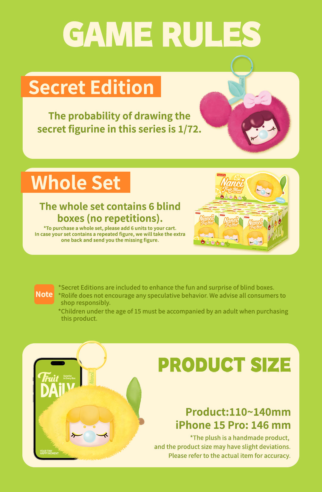 Rolife Nanci’s Fruit Mood Surprise Plush Pendant (MNCXX)