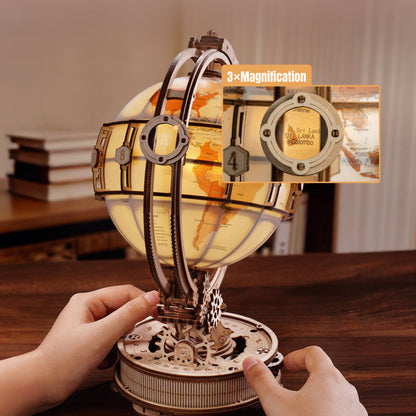 ROKR Luminous Globe 3D Wooden Puzzle Model Kit (ST003D)
