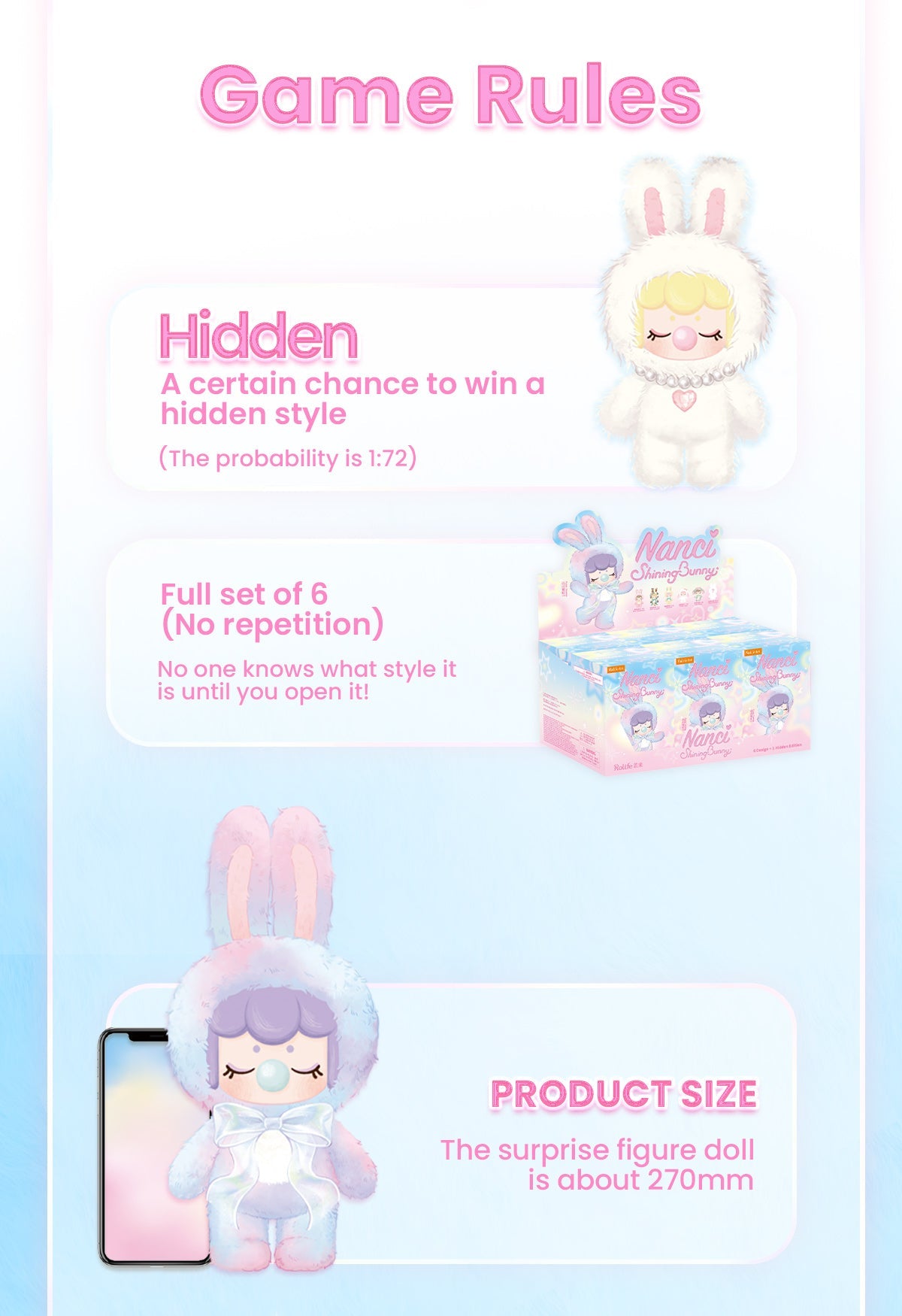 Rolife Surprise Plush Dolls – Nanci’s Shining Bunny Plush Collection (MNBXX)