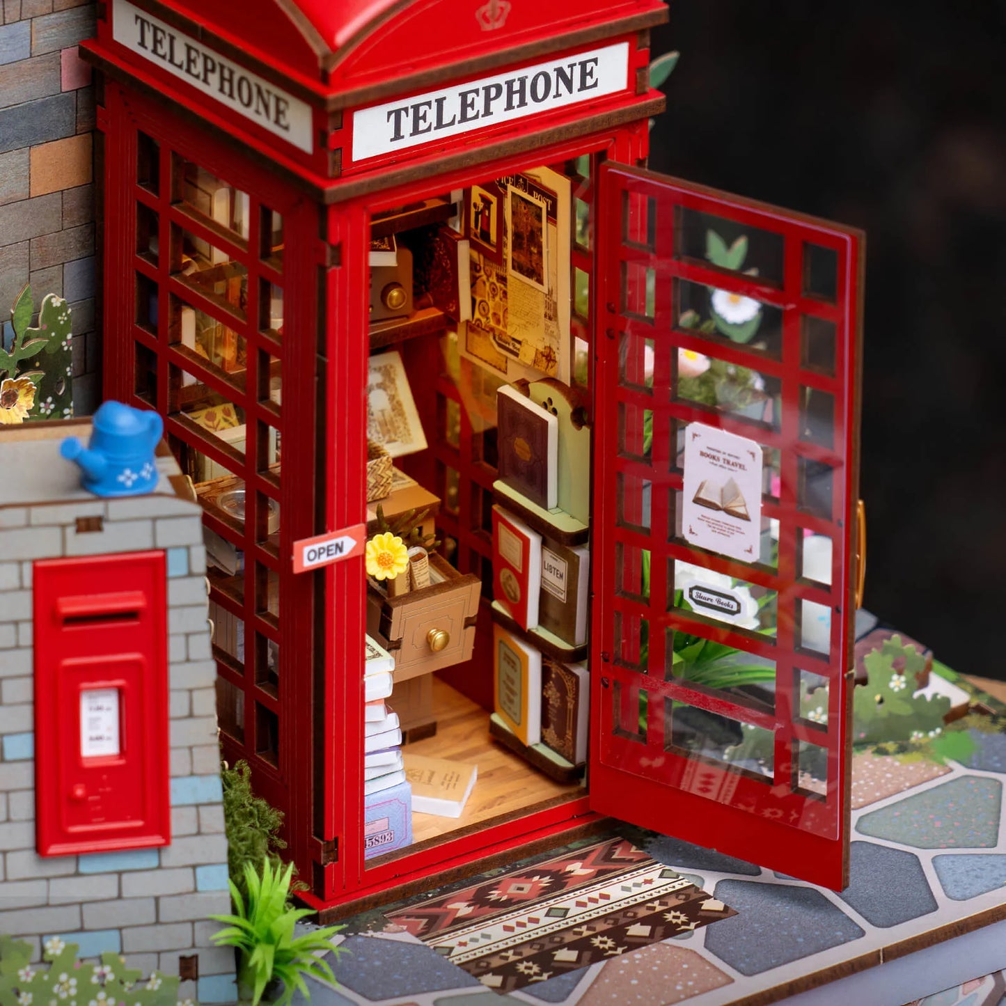 Rolife DIY Miniature House – Blossom Book Booth 3D Wooden Puzzle Kit (TGS05)