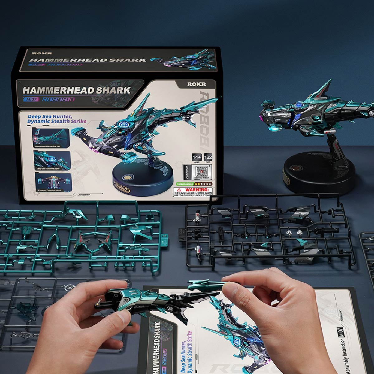 ROKR Hammerhead Shark DIY Mechanical 3D Puzzle Kit (MI07)