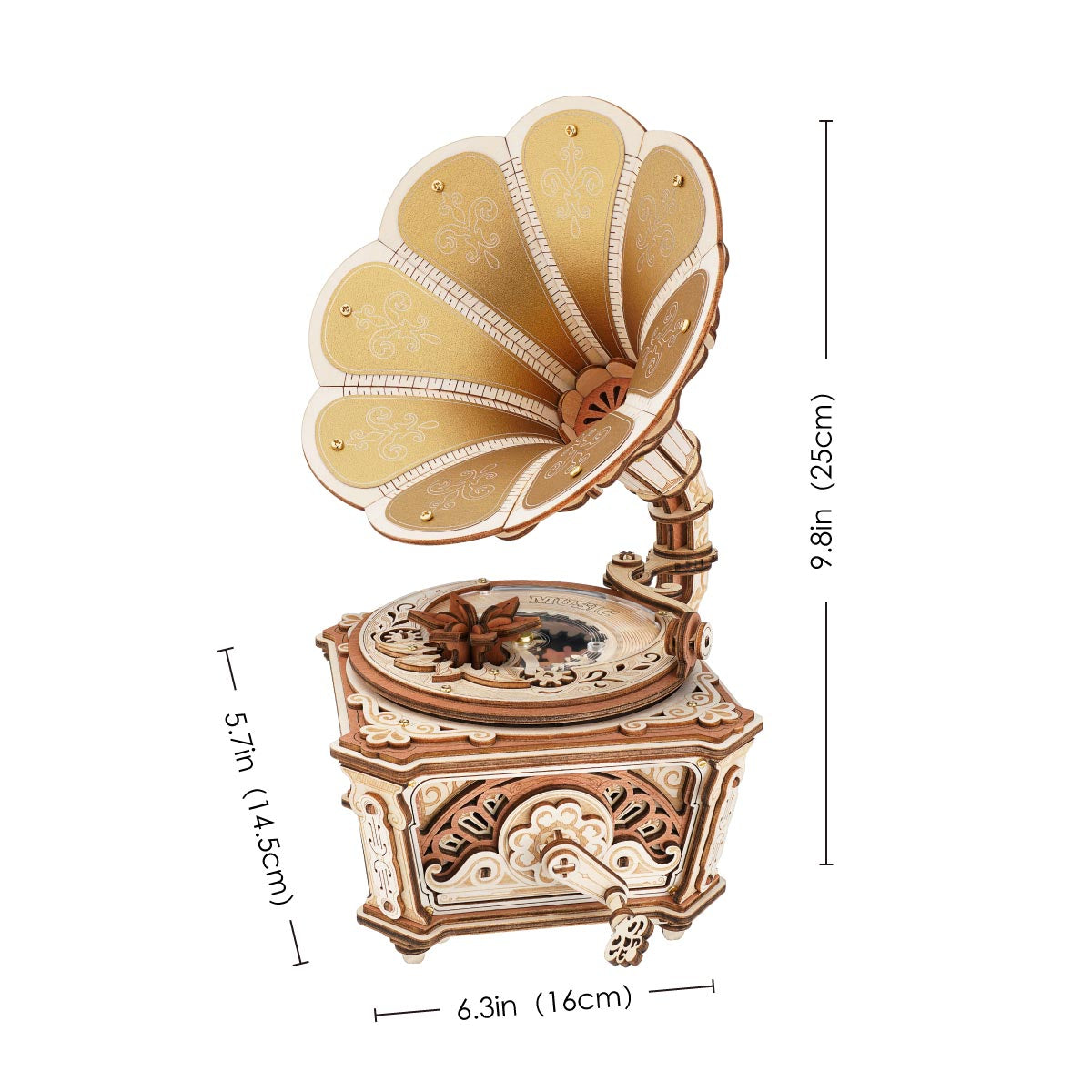 ROKR Diva Gramophone Wooden Music Box 3D Puzzle (AMK82)