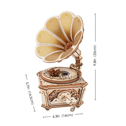 ROKR Diva Gramophone Wooden Music Box 3D Puzzle (AMK82)