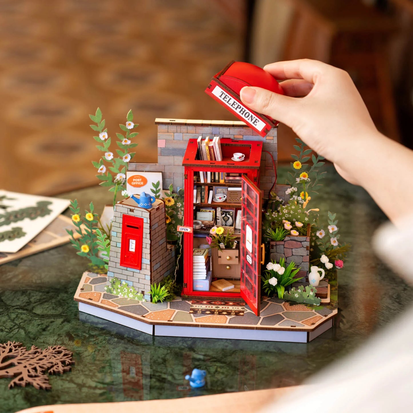 Rolife DIY Miniature House – Blossom Book Booth 3D Wooden Puzzle Kit (TGS05)