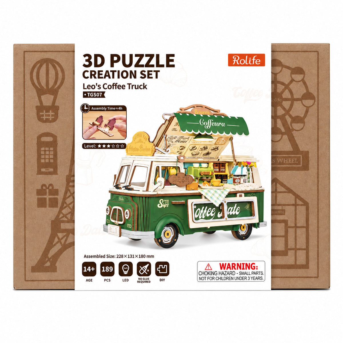 Rolife Leo’s Coffee Truck DIY Miniature House Kit (TGS07)