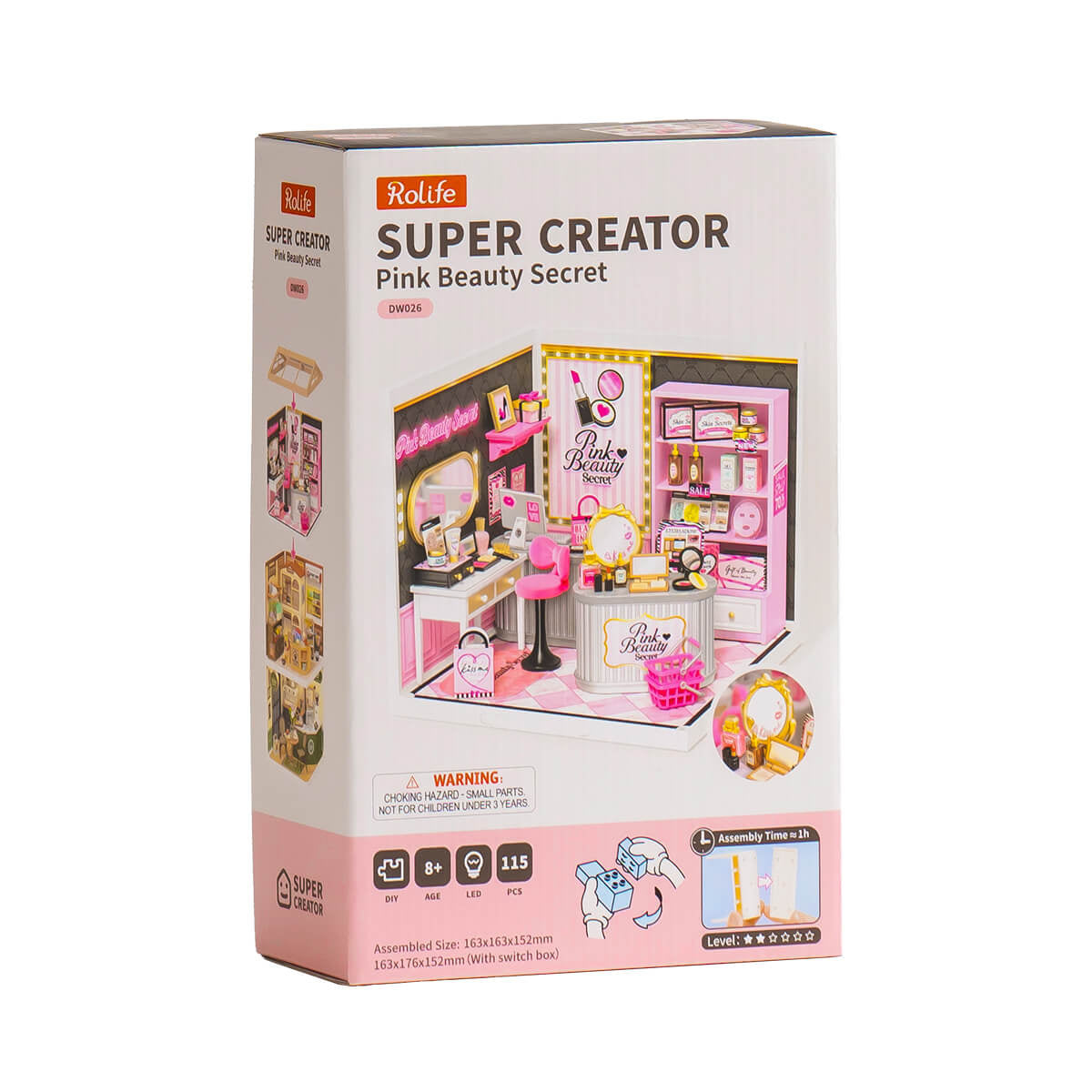 Rolife Pink Beauty Secret DIY Miniature House Kit (DW026)