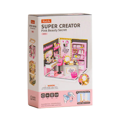 Rolife Pink Beauty Secret DIY Miniature House Kit (DW026)