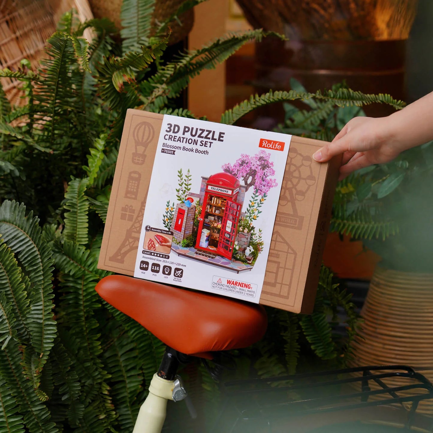 Rolife DIY Miniature House – Blossom Book Booth 3D Wooden Puzzle Kit (TGS05)