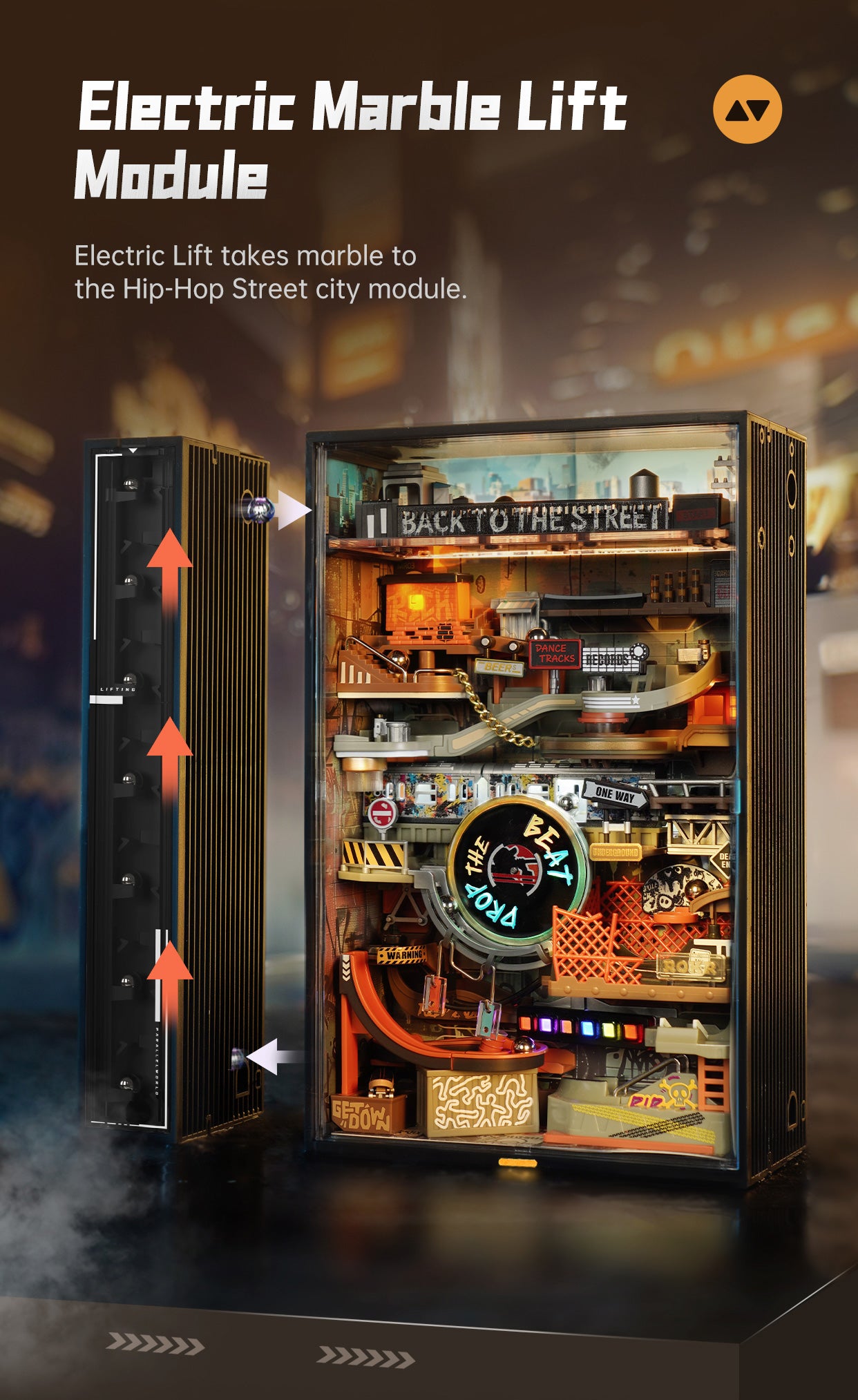ROKR Hip-Hop Street Marble Run Mechanical 3D Puzzle MR03S