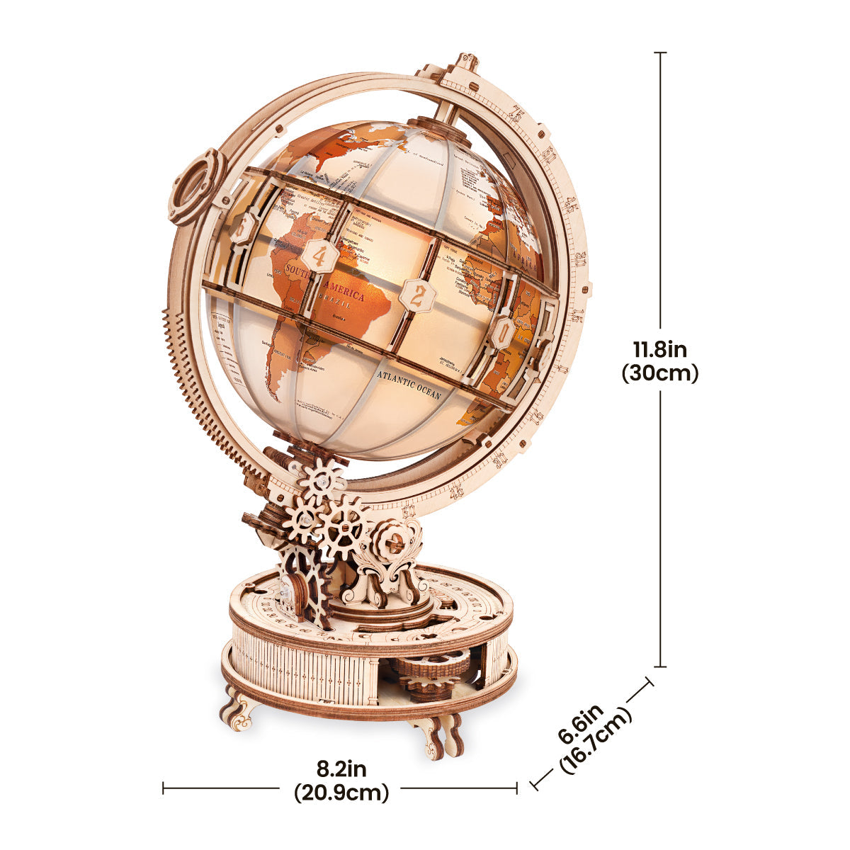 ROKR Luminous Globe 3D Wooden Puzzle Model Kit (ST003D)