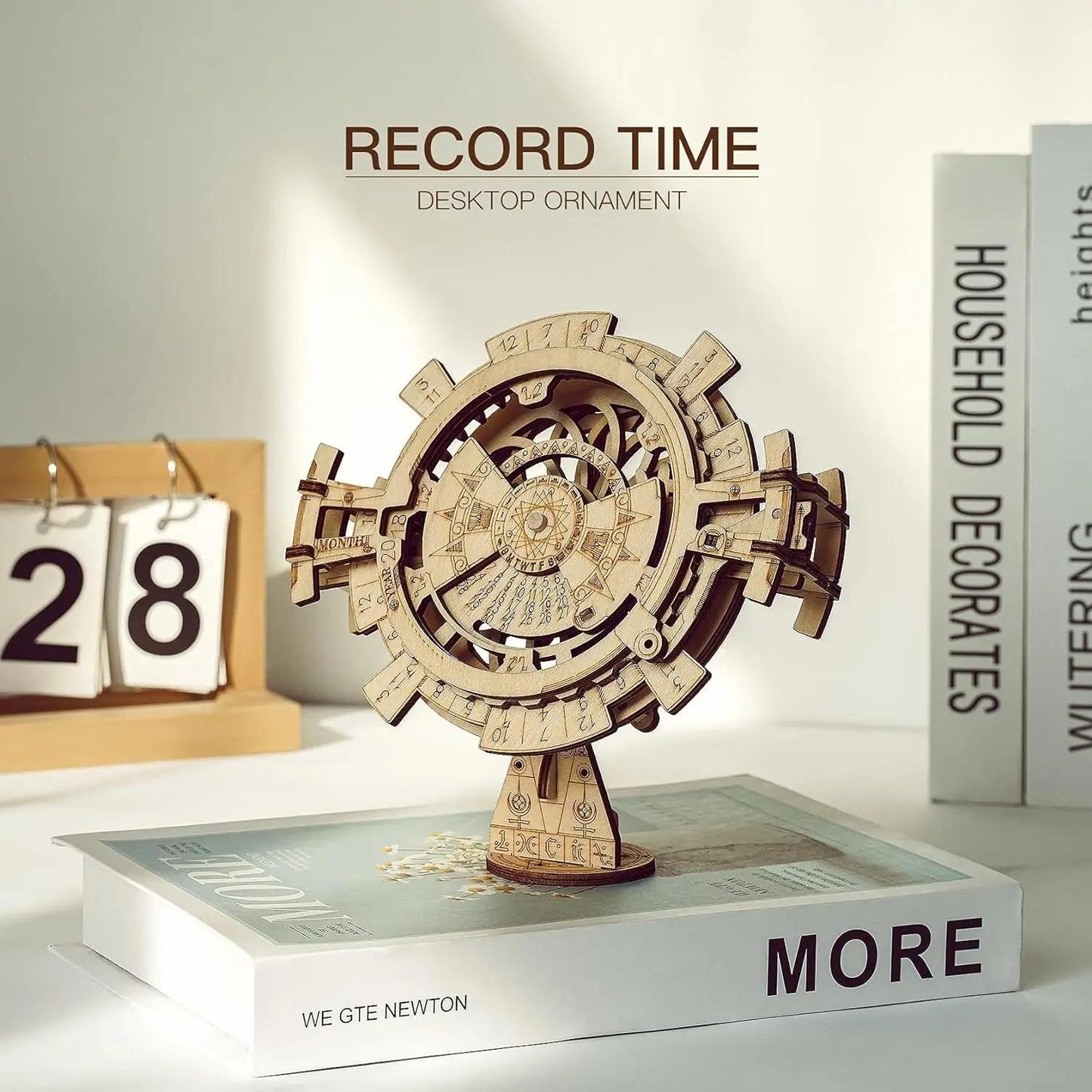 ROKR 3D Wooden Perpetual Calendar Puzzle – DIY Laser-Cut Desk Calendar Gift LK201