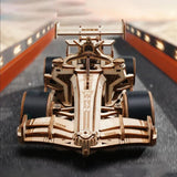 ROKR F1 Racing Car 3D Wooden Puzzle: Wind-Up STEM Model Kit