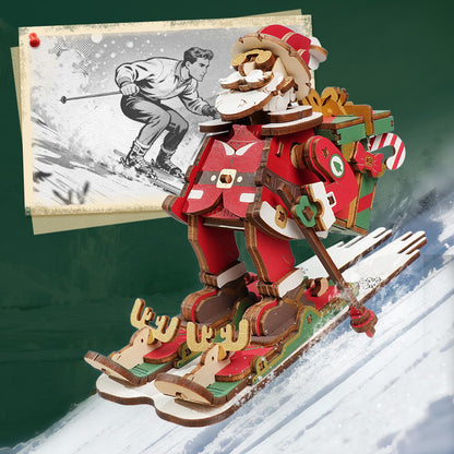 ROKR Santa on Skis Pendulum Balance Toy 3D Puzzle MCD06