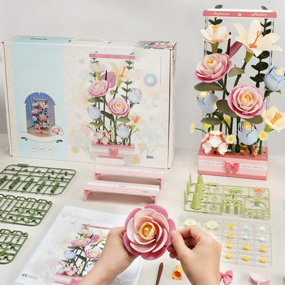ROKR Blooming Bouquet 3D Puzzle DIY LED Flower Arrangement Model Kit AF01D