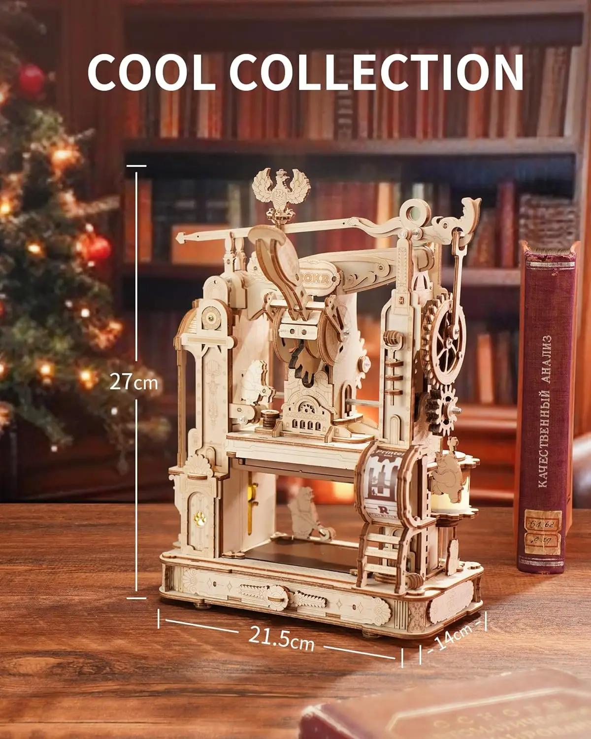 ROKR Classic Printing Press 3D Wooden Puzzle DIY STEM Model Kit LK602