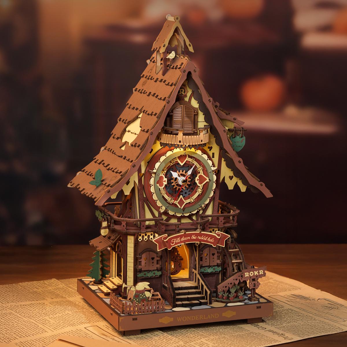 ROKR Mechanical Cuckoo Clock 3D Wooden Puzzle LC901C
