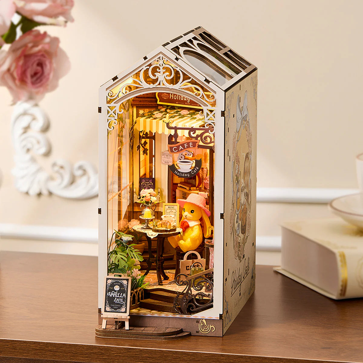 Rolife Holiday Cafe DIY Book Nook Shelf Insert TGB15