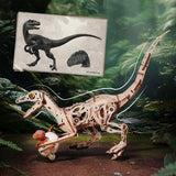 ROKR Velociraptor Wooden Dinosaur 3D Puzzle LD01-DIY Gift