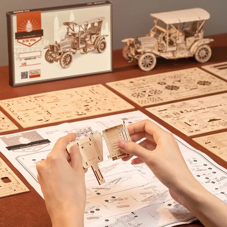 ROKR Vintage Car Antique Runabout 3D Wooden Puzzle MC801