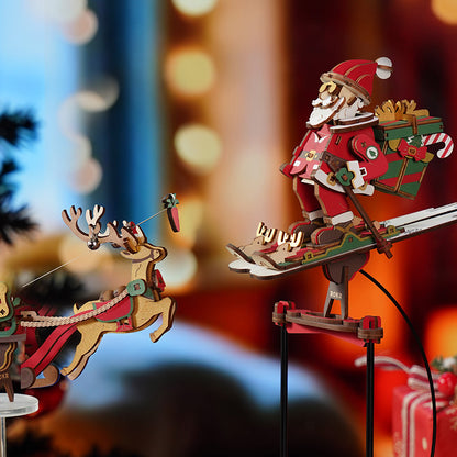 ROKR Santa on Skis Pendulum Balance Toy 3D Puzzle MCD06