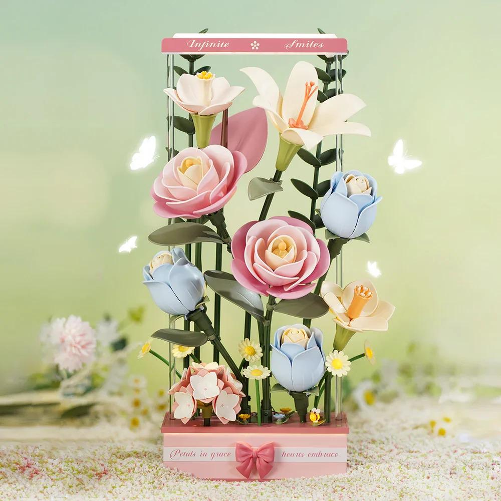 ROKR Blooming Bouquet 3D Puzzle DIY LED Flower Arrangement Model Kit AF01D