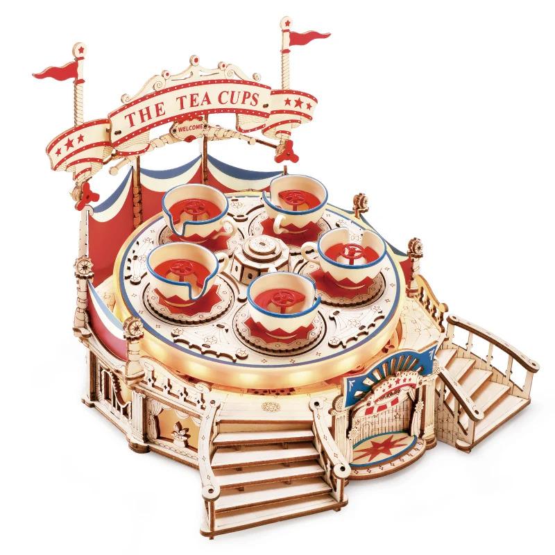 ROKR Tilt-A-Whirl 3D Wooden Music Box Puzzle EA04