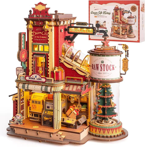 ROKR Dream Gift Factory Model DIY Kit- 3D Wooden Music Box Puzzle Gift