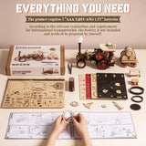 Rokr Steam Engine 3D Wooden Puzzle Kit – Mechanical Locomotive Model, DIY 19th-Century Train Assembly