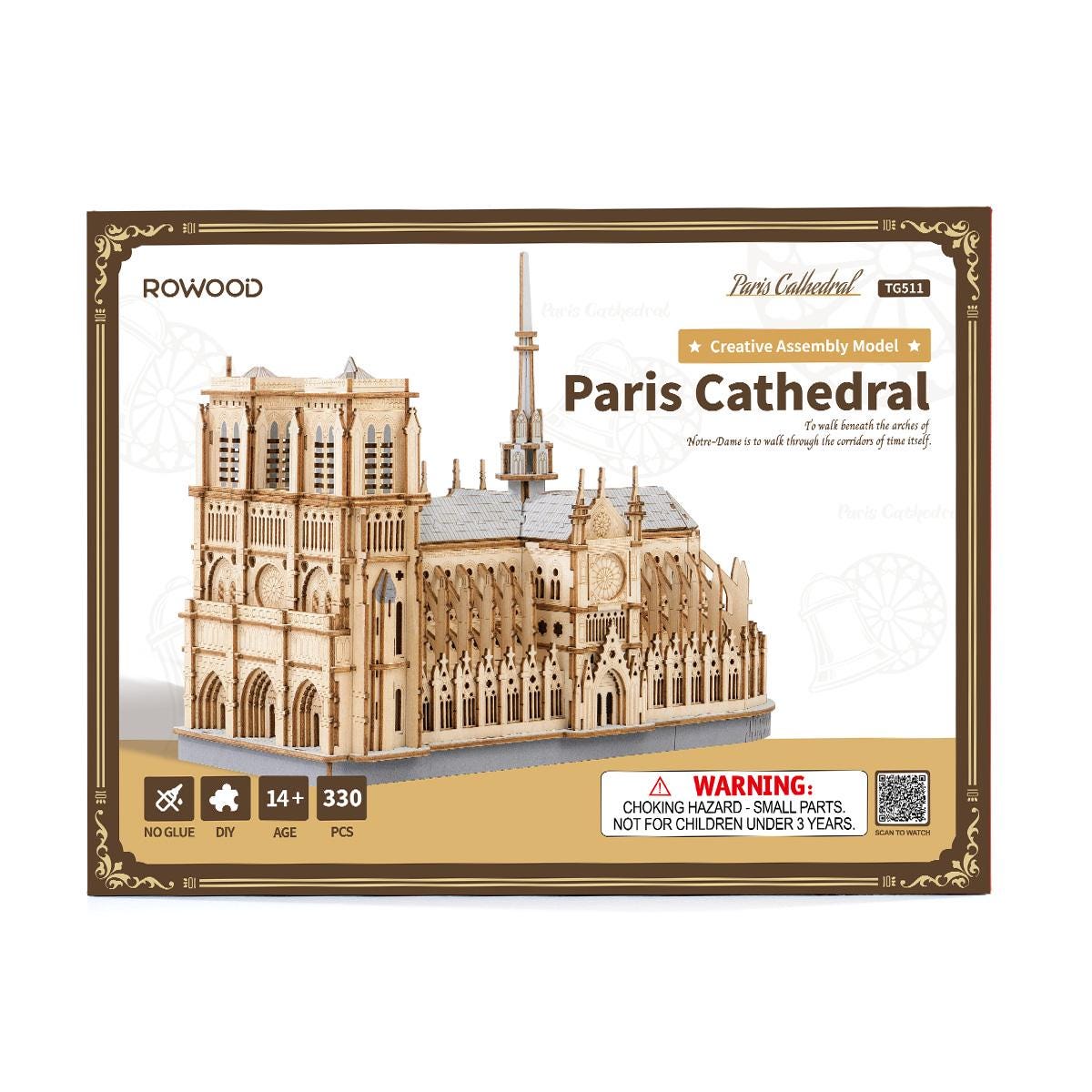 ROKR Notre Dame Paris Cathedral 3D Wooden Puzzle TG511