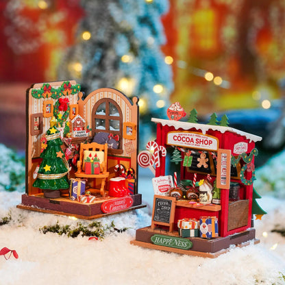 ROKR Rolife Christmas Fireplace Miniature House 3D Wooden Puzzle DS041