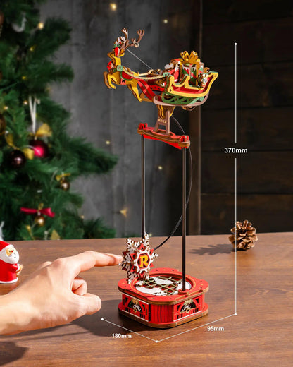 ROKR Santa on Sleigh 3D Wooden Puzzle Pendulum Model MCD05