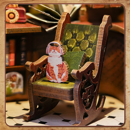CUTEBEE DIY Book Nook Kit – Memories Music Bookshop Wooden Shelf Insert (SD04B-Y)